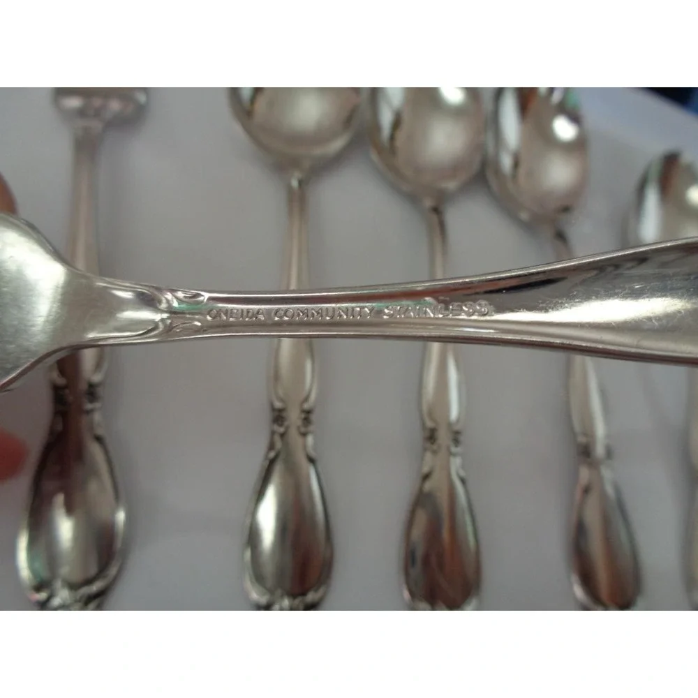 Oneida Community Stainless 9 pieces Dinner Forks Spoons Flatware Chatelaine
